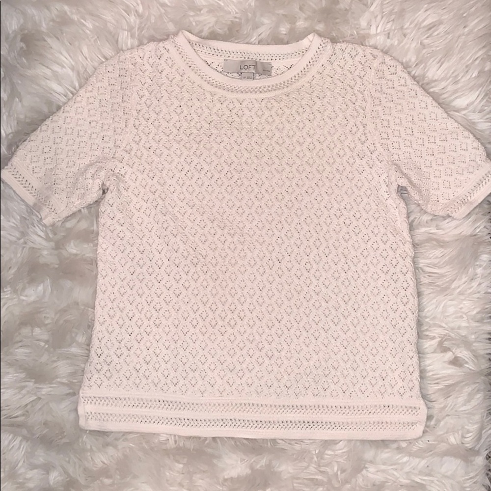 All white loft knit top